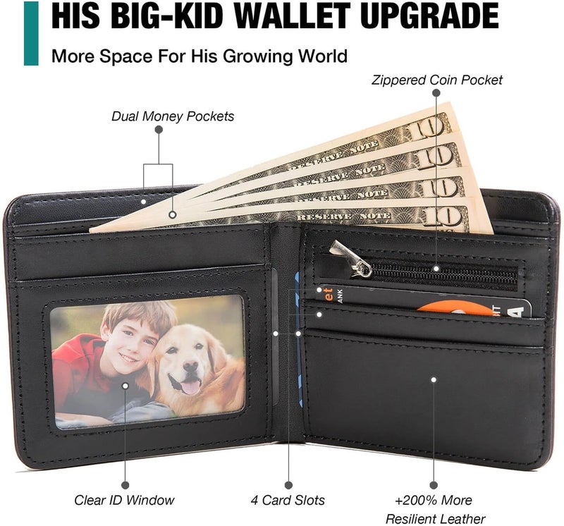 Amutta Kids Wallet for Boys, Cool Teen Boys Wallet for Kids Ages 4-5-6-7-8-9-10-11-12-13-14-15-16, Leather Wallet for Teen Boy, Gamer Gaming Video Game Teenage Teenager Youth Gifts Christmas Birthday - Image 4